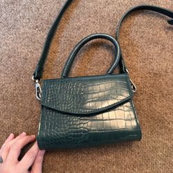 Urban Outfitters Mini Crossbody Green Purse With Gator Print