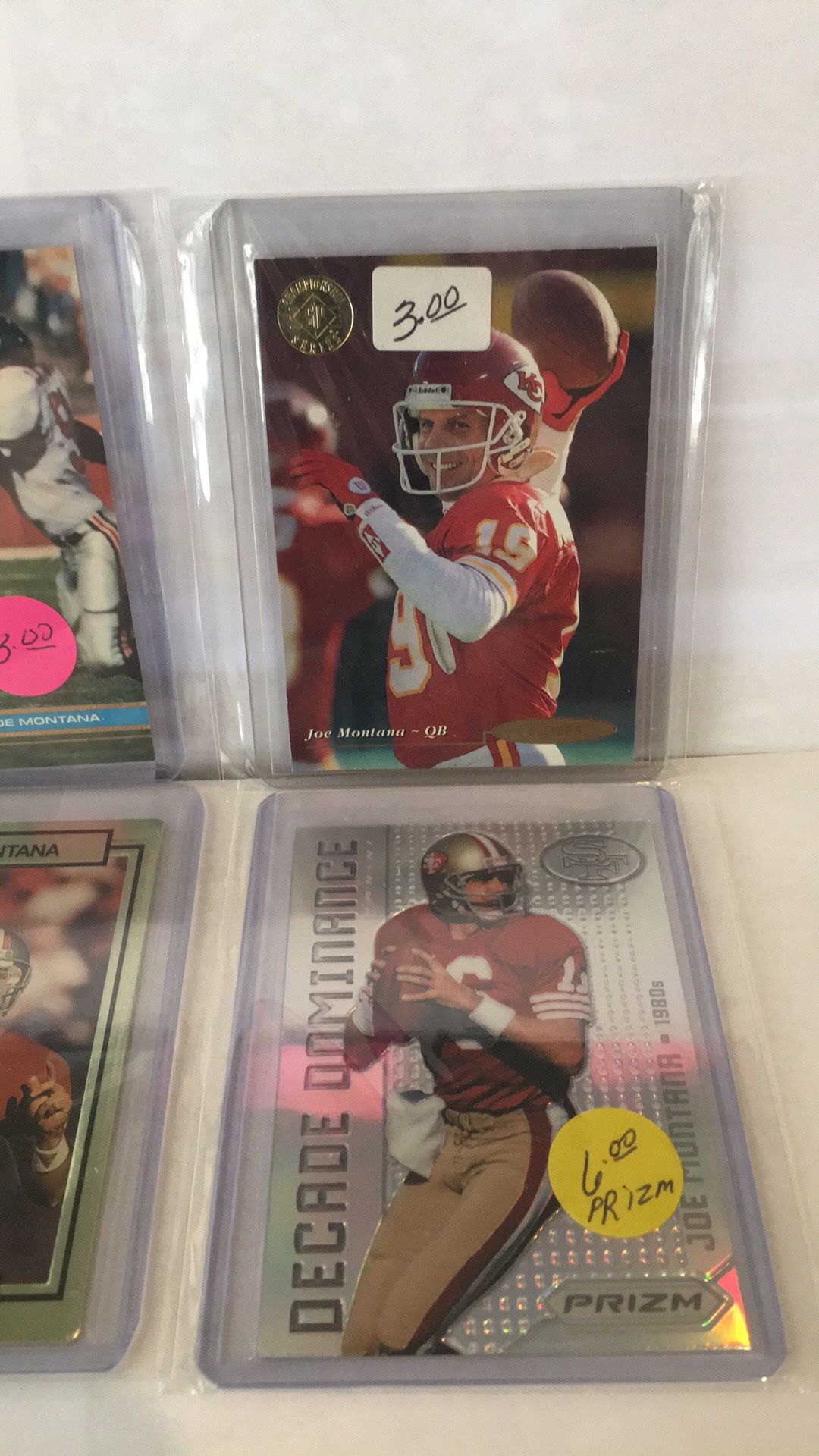 Six Joe Namath cards all cards