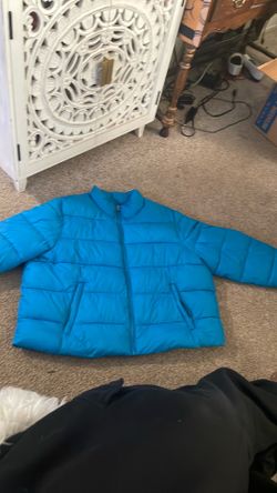 Time and Tru Cyan puffer coat. (16w -18w)