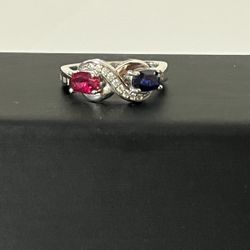 Diamond And Stone Ring Size 6