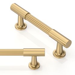 Asimerdeco 10 Pack Champagne Bronze Cabinet Pulls 3 Inch(76mm) Honey Bronze Kitchen Cupboard Handles Solid Heavy Duty Zinc Alloy Drawer Pulls