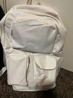 White Multi-Pocket Backpack