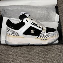 Amiri MA-1 SNEAKER WITH CRYSTAL DETAILING, MA ICON HARDWARE AND LOGO AT BACK. Size 10 
