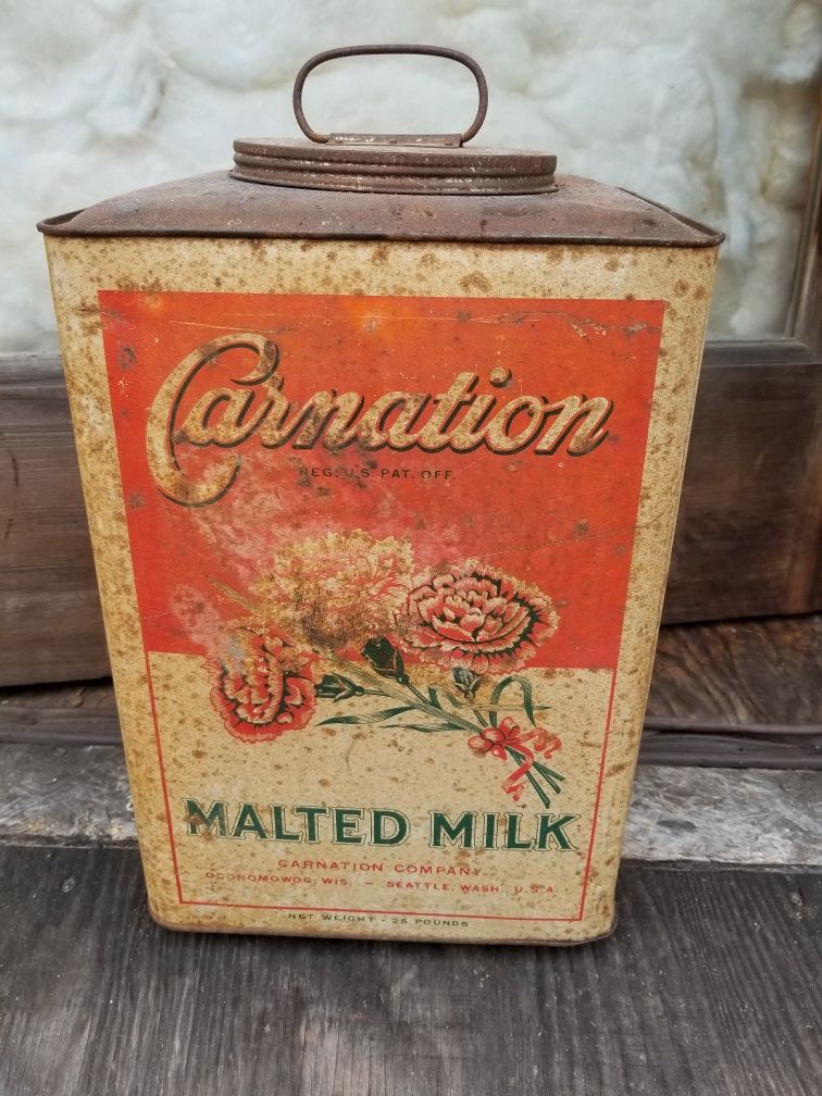 Antique Carnation Malted Milk Can