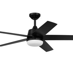 brand New In The Box- DESIGNERS FOUNTAIN Astrea 52 in. LED Indoor/Covered Outdoor Matte White Standard Mount RGB Smart Ceiling Fan with Light Kit and 