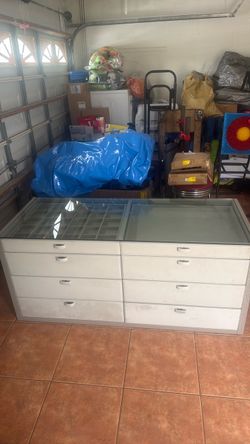 Glass Top Retail Display Case with Drawers