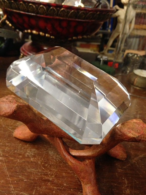 Large Crystal Gem Shaped Paperweight