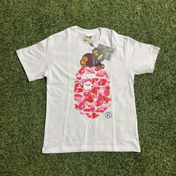 BAPE x Baby Milo Pink and White Shirt