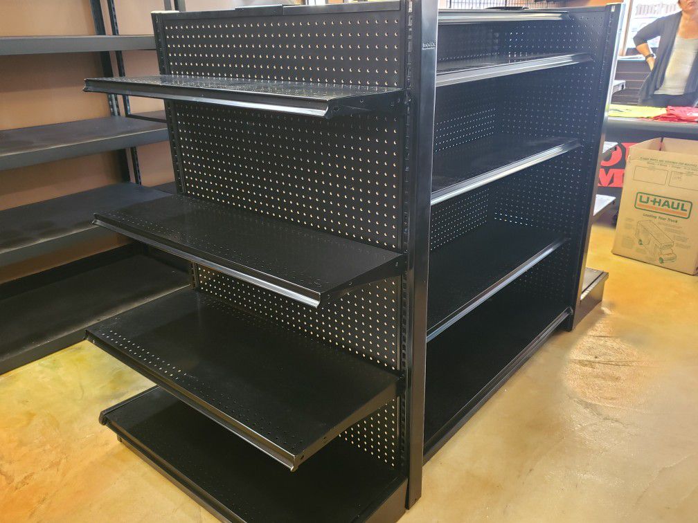 Metal store shelves