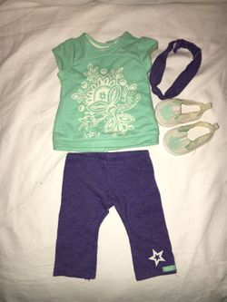 American Girl Doll Top, Leggings, Shoes Outfit