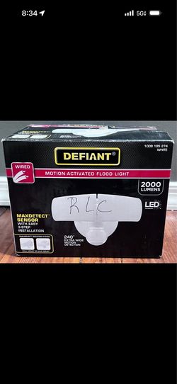 Defiant MaxDetect 240° White Motion Sensor Wired Outdoor 2-Head LED Flood Light