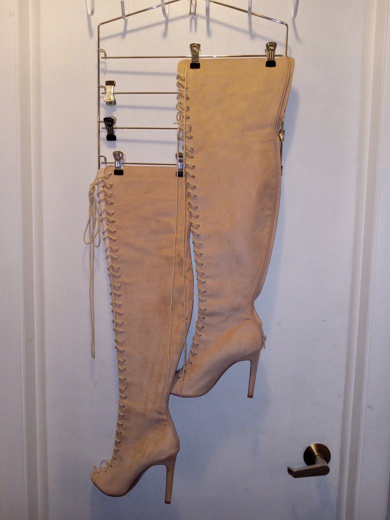 DUSTY PINK SIZE 10 THIGH HIGH BOOTS FOREVER 21 NEVER WORN 