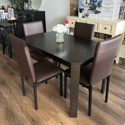 New 5 Piece Kitchen or Dining Set - Brown