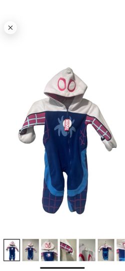 CUDDLE CLUB Marvel Spider-Gwen Ghost Spider Cosplay Hooded fleece Coveralls - 2T