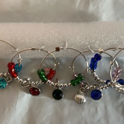 Wine Glasses Charms New 6 Piece Handmade 
