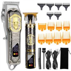 Professional Cordless Rechargeable Hair Clippers and Trimmer Kit