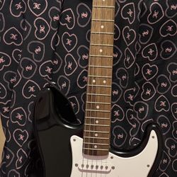 Electric Guitar W Amp Cords + Distortion Pedal And Mic