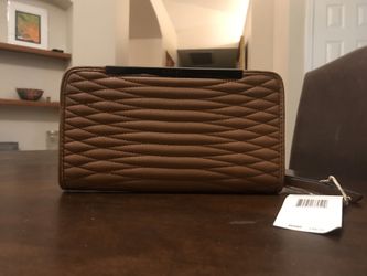 Jessica Simpson Brown Leather Clutch Wallet Purse