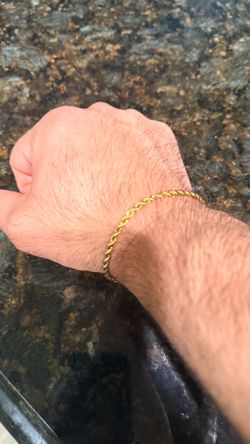 Gold rope 4mm chain and bracelet