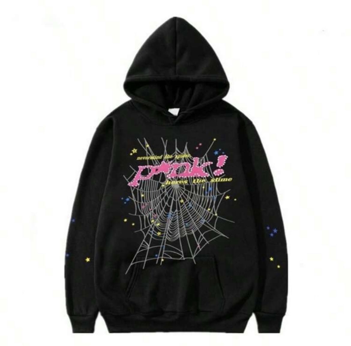 Black and pink sp5der hoodie