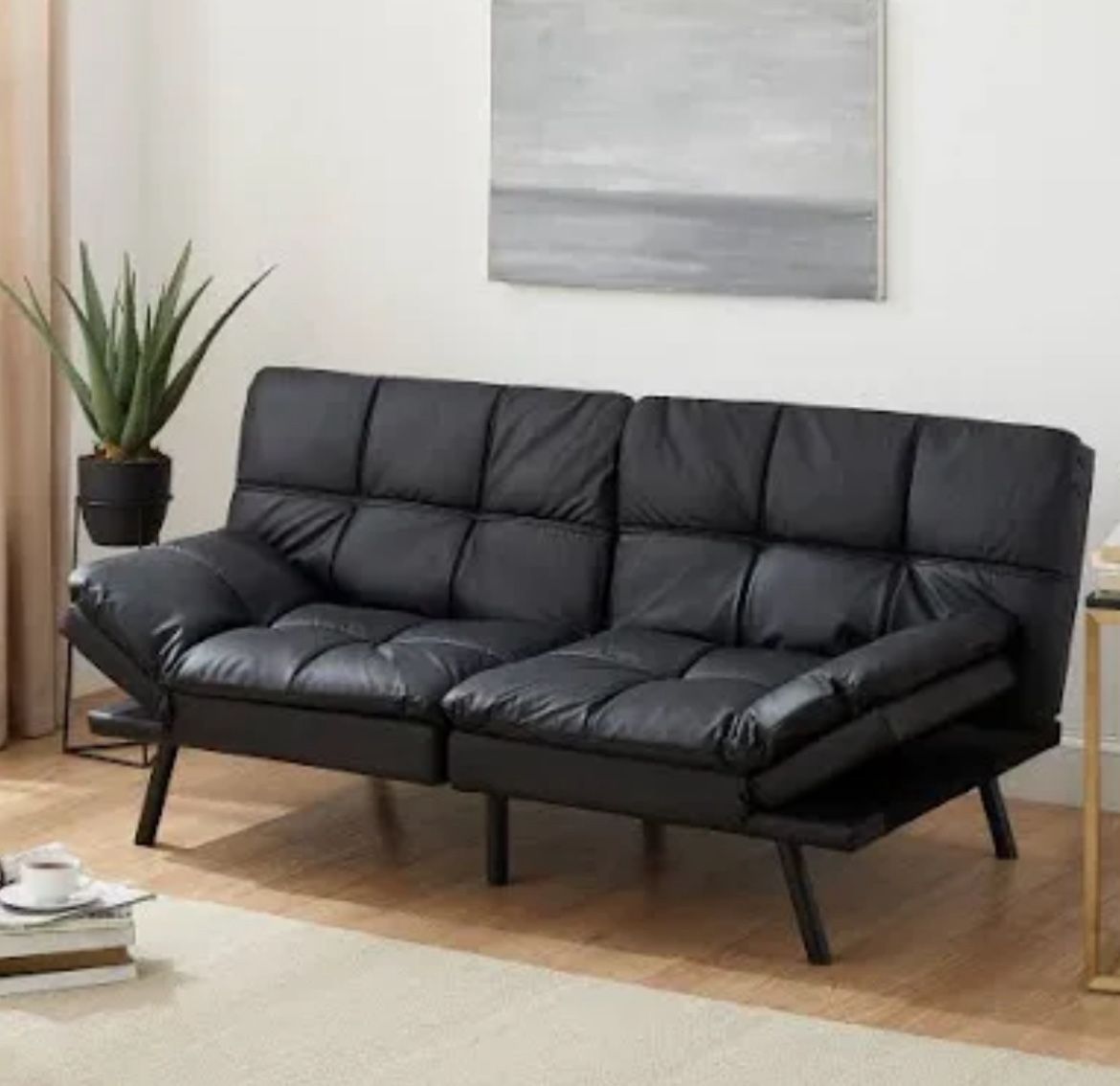 Faux leather Futon Sofa bed Couch
