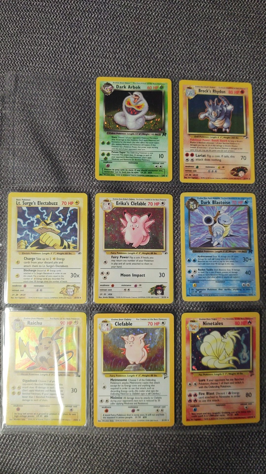 Pokemon mint holos 7 and dark blastoise