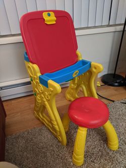 Crayola® Fold 'N Go Art Studio, easel drawboard and stool