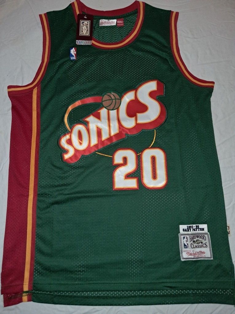 Sz.48-(XL) Mitchell & Ness Seattle Supersonics '95-'96 Gary Payton Away Jersey_NWT