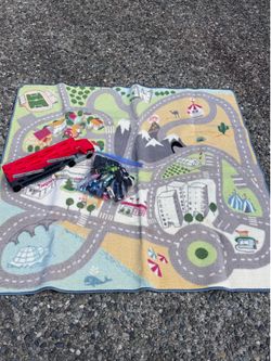 Car playmat with cars