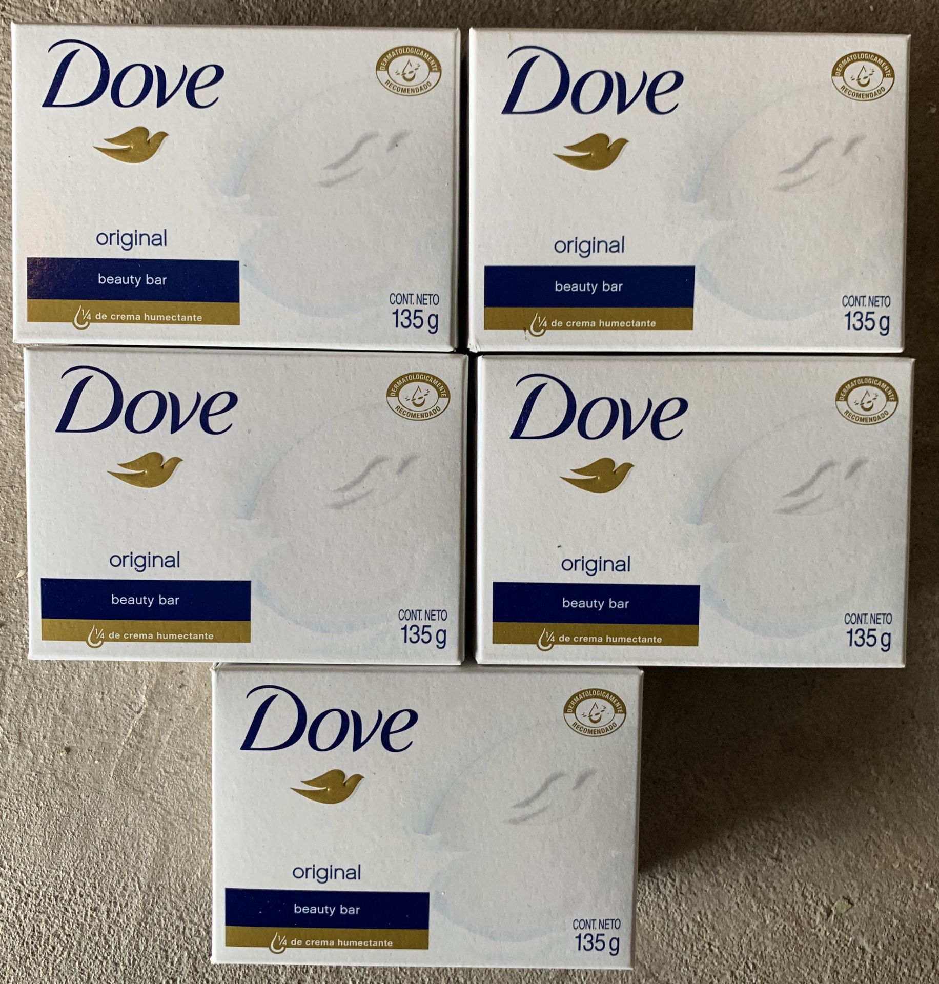 (5 bars) Dove Original Beauty Bars (Each 135 Grams)