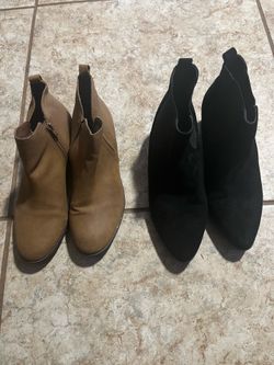 Pair of Ankle Boots-Brown and Black