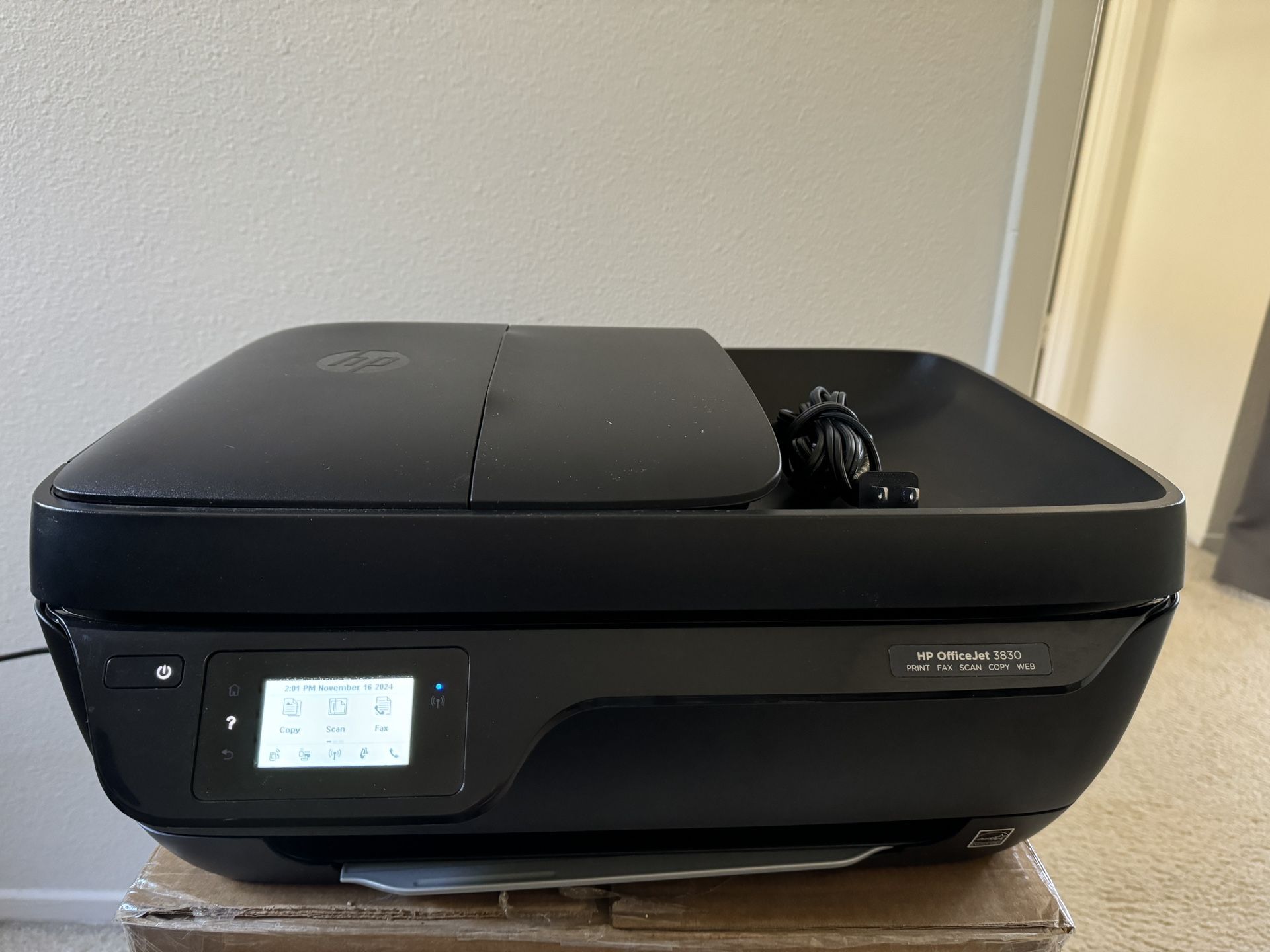 HP OfficeJet 3830 All-in-One Wireless Color Printer, Works with Alexa