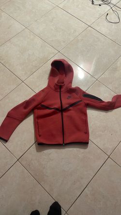 Nike Tech Fleece Full-Zip Hoodie in a red and black colorway
