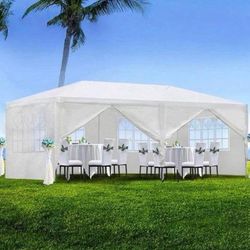 10 X 20 White Party Tent  Gazebo  Canopy w/ 6 Removable SideWalls FOR SALE!