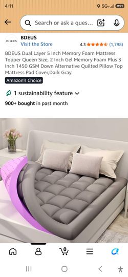 Full size mattress pad and memory foam Brand new.
