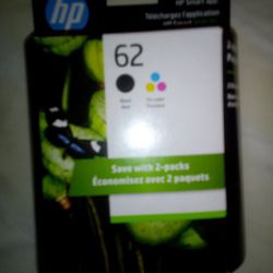 HP 2 Pack 62 Black And Color Ink