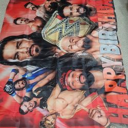 Wwe Birthday Banner 6 Ft X5 1/2  Ft 