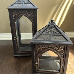 Lantern Set For Candles (heavy Metal Outdoor)