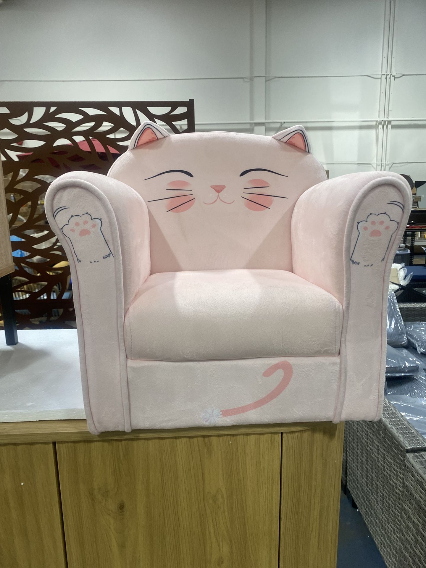 New Kids Couch, Children's Sofa Armrest Chair with Pattern, Toddler Furniture w/Sturdy Wood Construction