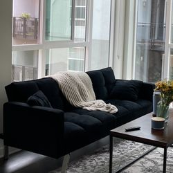 black velvet sofa bed 