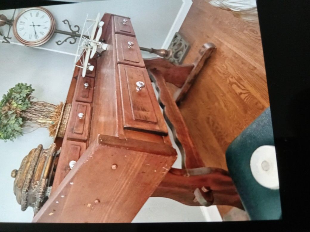 Antique Wood Desk Cherry 🍒 Color Real Wood 4 Ft