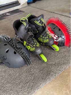 Kids Rollerblades and helmet