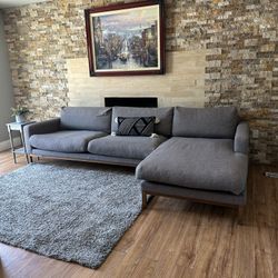 FREE DELIVERY- Macys Grey Sectional Sofa 