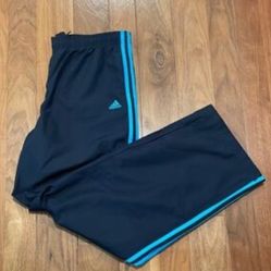 Adidas 3 straps black & blue men’s training pants Medium