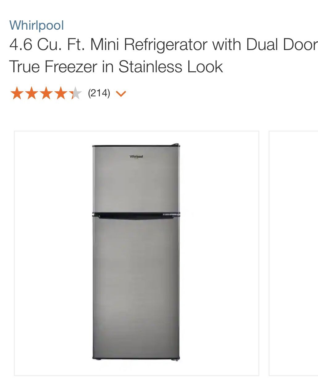 4.6 Cu. Ft. Mini Refrigerator with Dual Door True Freezer in Stainless Look + Microwave