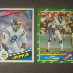 1984 Topps 1986 Greg Coleman Minnesota Vikings #290 #302 Football Card Cards Vintage Collectible Lot NFL