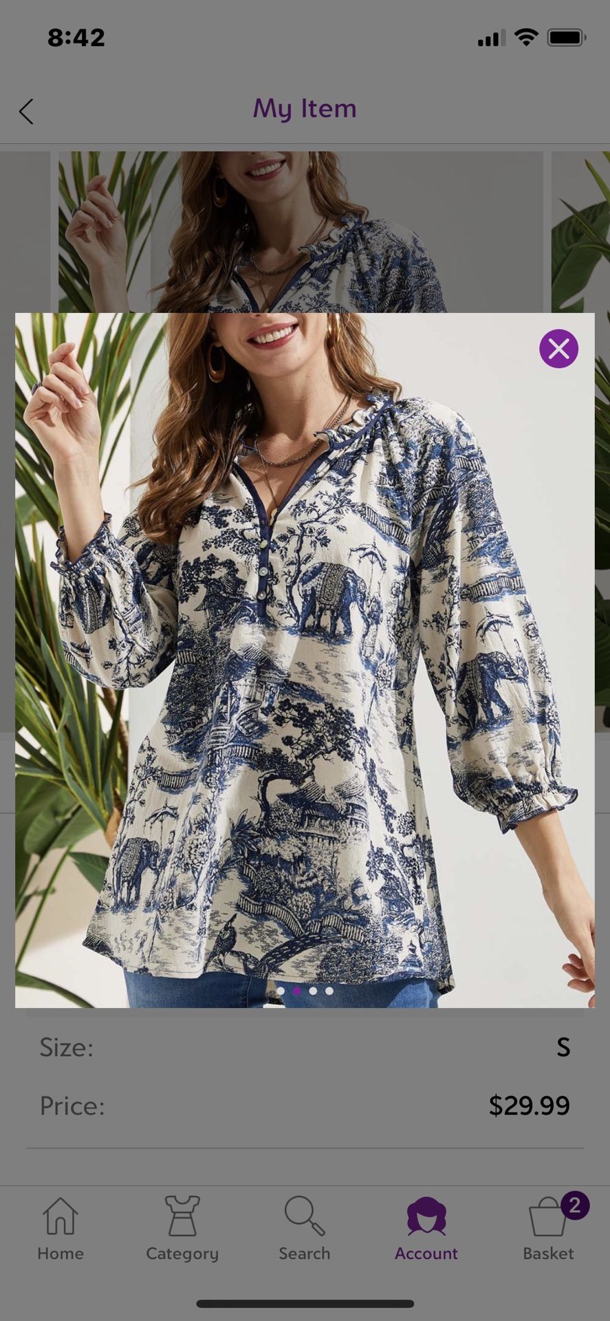 Beautiful Navy Blue & White BRAND NEW Tunic