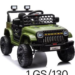 12V Kids Ride On Truck Electric Car Toy for Toddlers with 2.4G Remote Control, Spring Suspension, Battery Display, LED Lights, Music, Battery Powered 