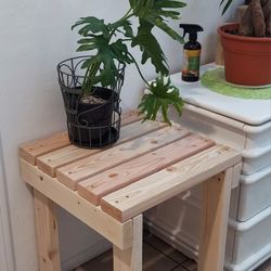 🌱Solid Wood End Table ::: 24"H X 20"W X 20"D ::: Natural