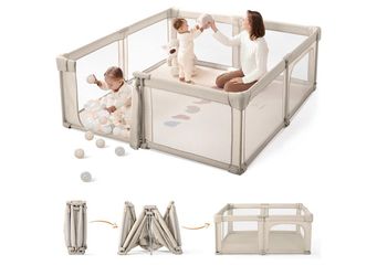 Sweeby Baby Playpen, 79x71 Inch Baby Gate Playpens for Babies and Toddlers, Extra Large Playpen with Door Play Yard for Fence Indoor and Outdoor Play 